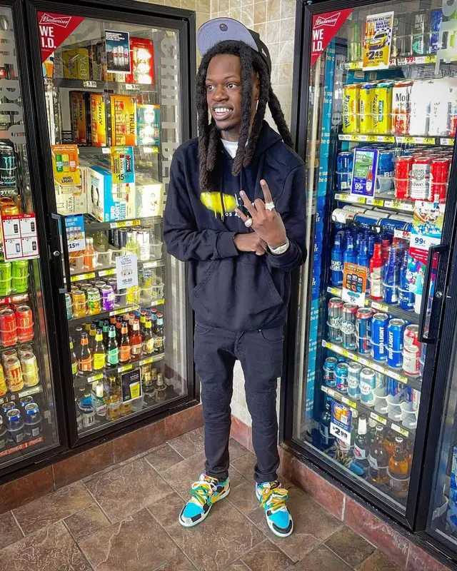 Foolio outfit in Palm Angels, Nike, and New Era, 2021