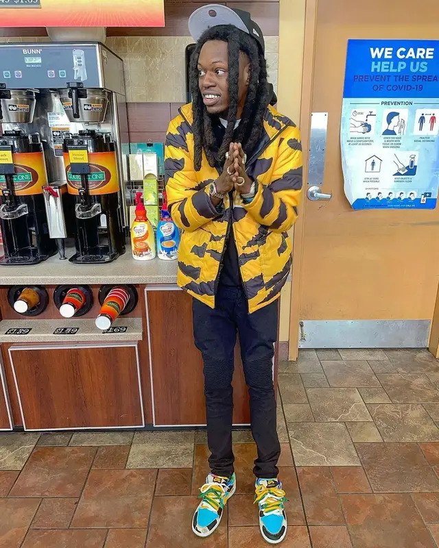 Foolio outfit in Palm Angels, Nike, and New Era, 2021
