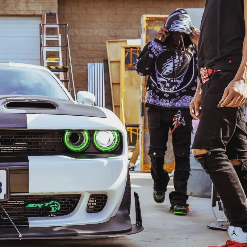 Chief Keef outfit in Amiri, Nike, and Off-White, 2021