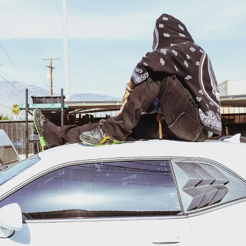 Chief Keef outfit in Amiri, Nike, and Off-White, 2021