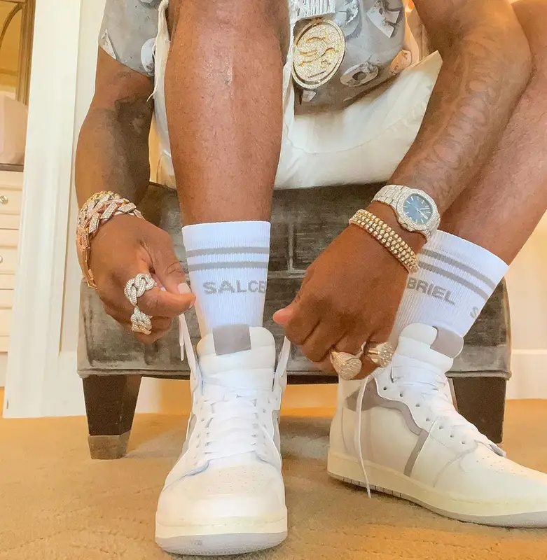 Fabolous outfit in Dior, Kith, and Daniel Arsham, 2021
