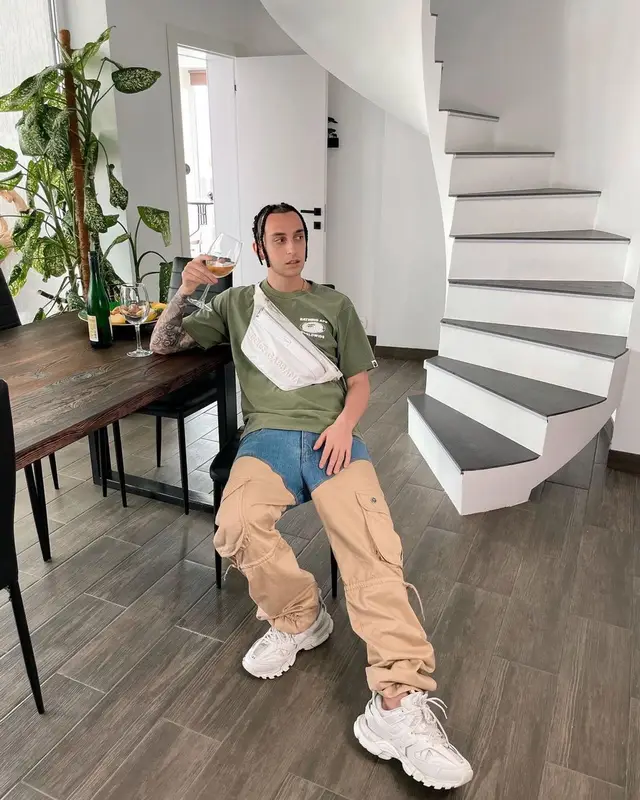 Yanix outfit in Bape, Telfar, and Dolce & Gabbana, 2021