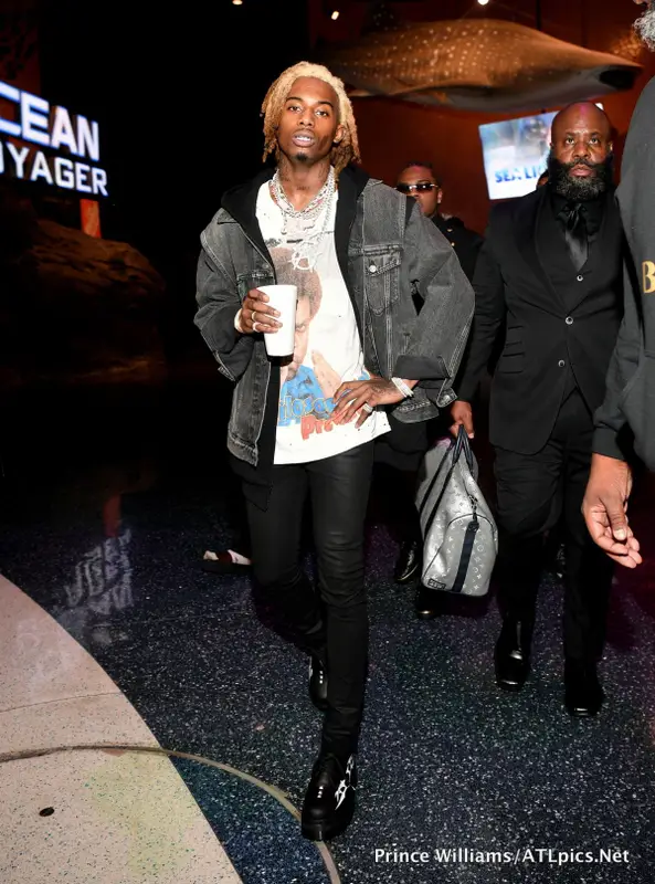 Playboi Carti outfit in Balenciaga, Saint Laurent, and Pleasures, 2019
