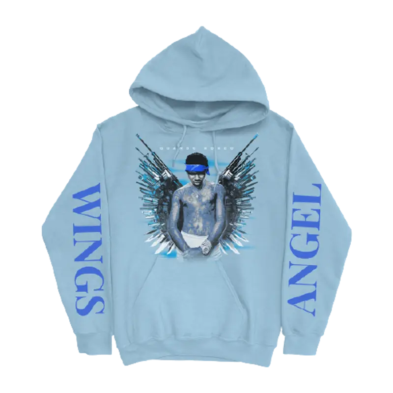 Quando Rondo Merch Angel Wings Pullover Hoodie $60