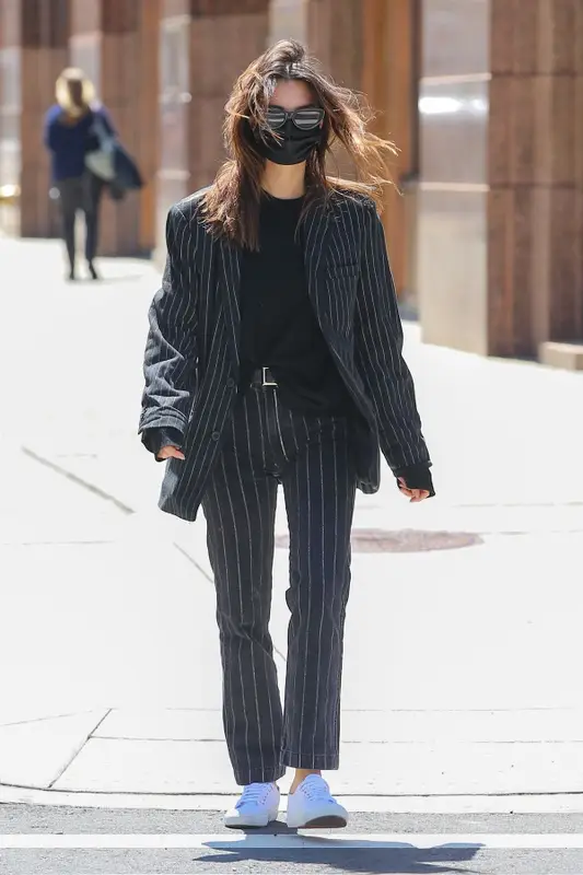 Emily Ratajkowski outfit in Reformation, Superga, and Quay Australia, 2021