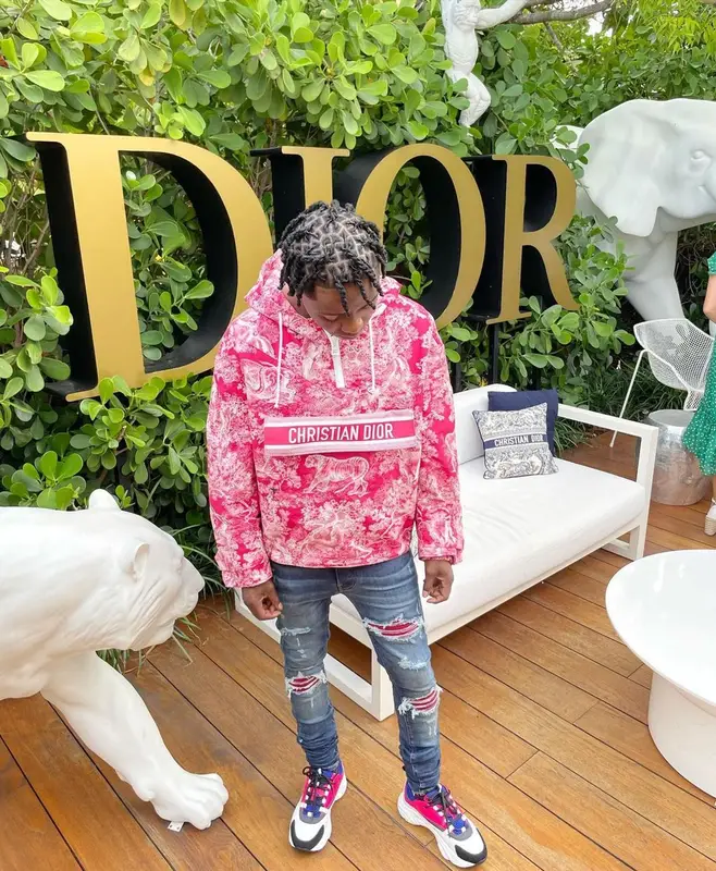 Jackboy outfit in Dior and Amiri, 2021