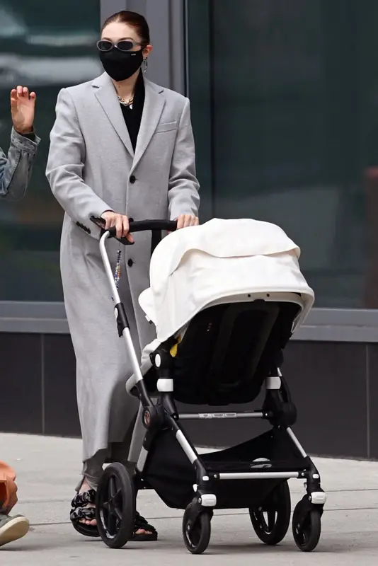 Gigi Hadid outfit in Fenty, Giorgio Armani, and Valentino, 2021