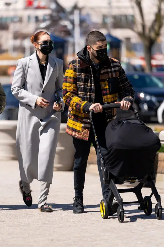 Gigi Hadid outfit in Fenty, Gucci, and Giorgio Armani, 2021