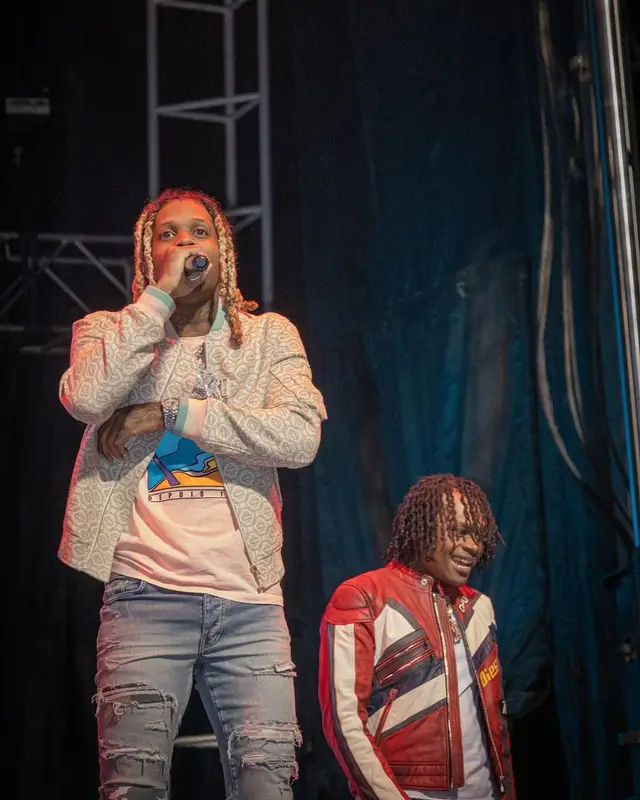 Lil Durk outfit in Casablanca, Balmain, and Amiri, 2021