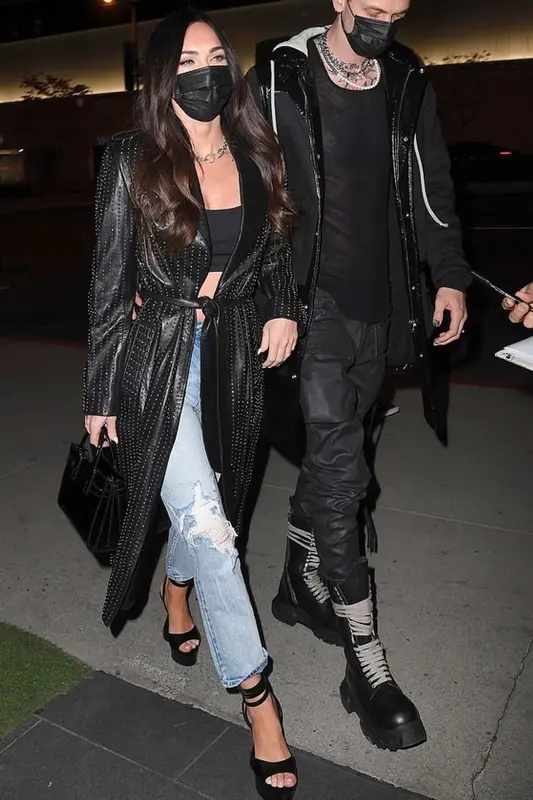 Megan Fox outfit in Nour Hammour, Ksubi, and Saint Laurent, 2021