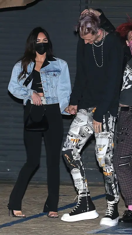 Megan Fox outfit in Alexander Wang and By Far, 2021