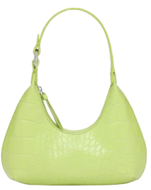 By Far Baby Amber Croc Embossed Leather Bag $564