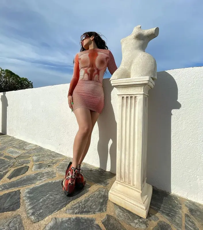 Rosalia outfit in Sinead Gorey, Nike, and Alancrocetti, 2021