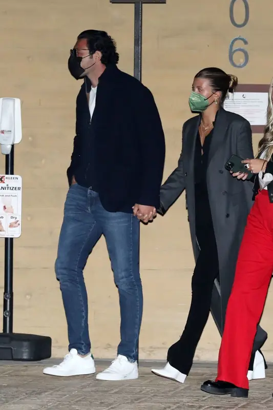 Sofia Richie outfit in The Row and Amina Muaddi, 2021