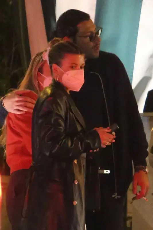 Sofia Richie outfit in Nanushka, Gianvito Rossi, and Hermes, 2021