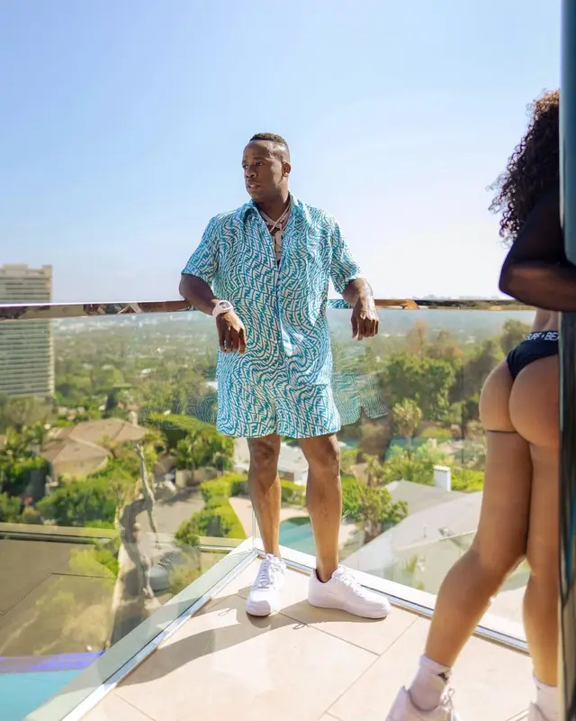 Yo Gotti outfit in Fendi and Nike, 2021
