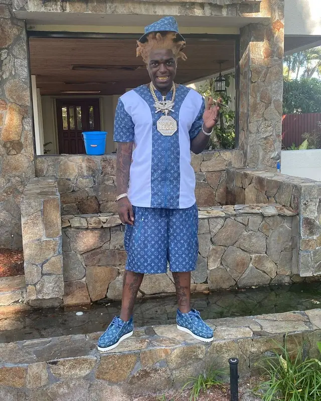 Kodak Black outfit in Louis Vuitton, 2021