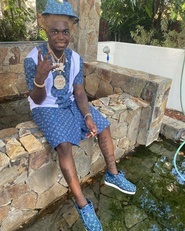 Kodak Black outfit in Louis Vuitton, 2021