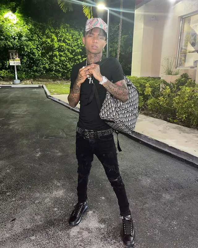 Swae Lee outfit in B.B. Simon, Dior, and Vintage, 2021