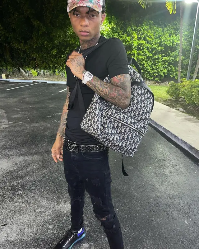 Swae Lee outfit in B.B. Simon, Dior, and Vintage, 2021