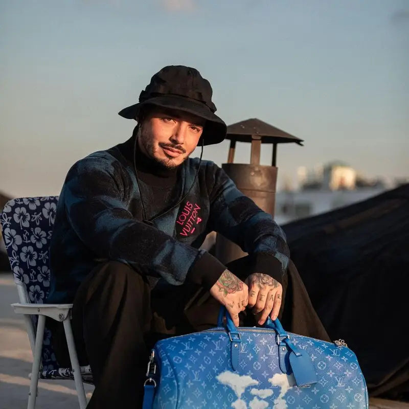 J Balvin outfit in Louis Vuitton, 2021