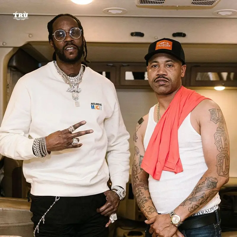 2 Chainz outfit in Melrose High, Marc Jacques Burton, and A Bathing Ape, 2021