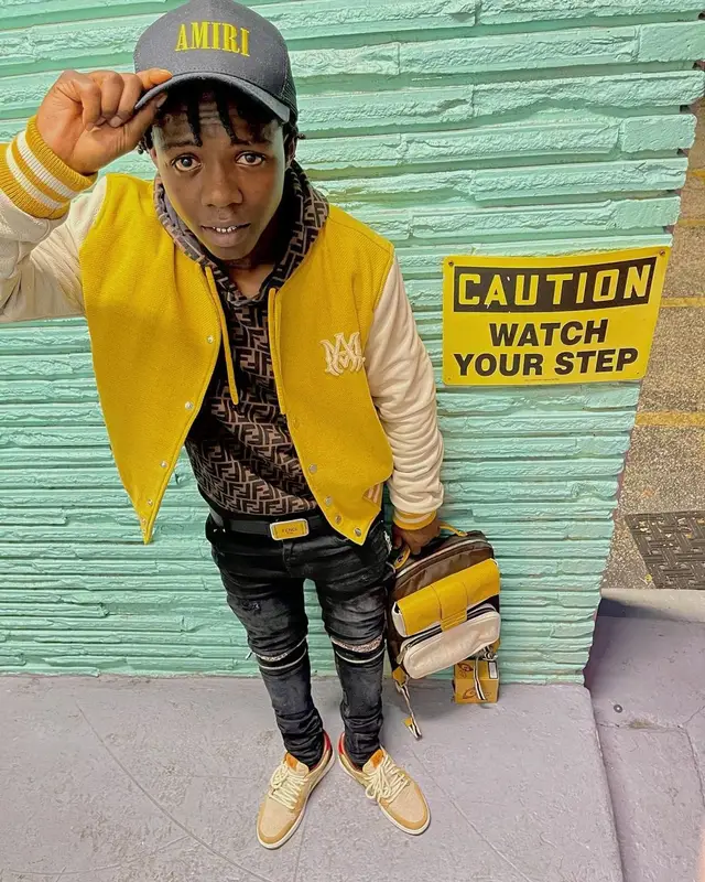 Jackboy outfit in Fendi, Grabba Gang, and Amiri, 2021