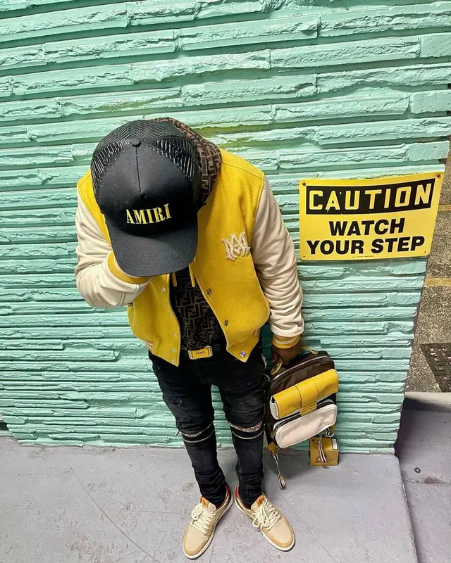 Jackboy outfit in Fendi, Grabba Gang, and Amiri, 2021