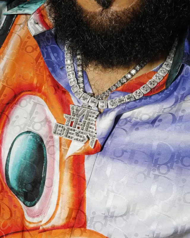 DJ Khaled outfit in Dior, Casablanca, and Nike, 2021