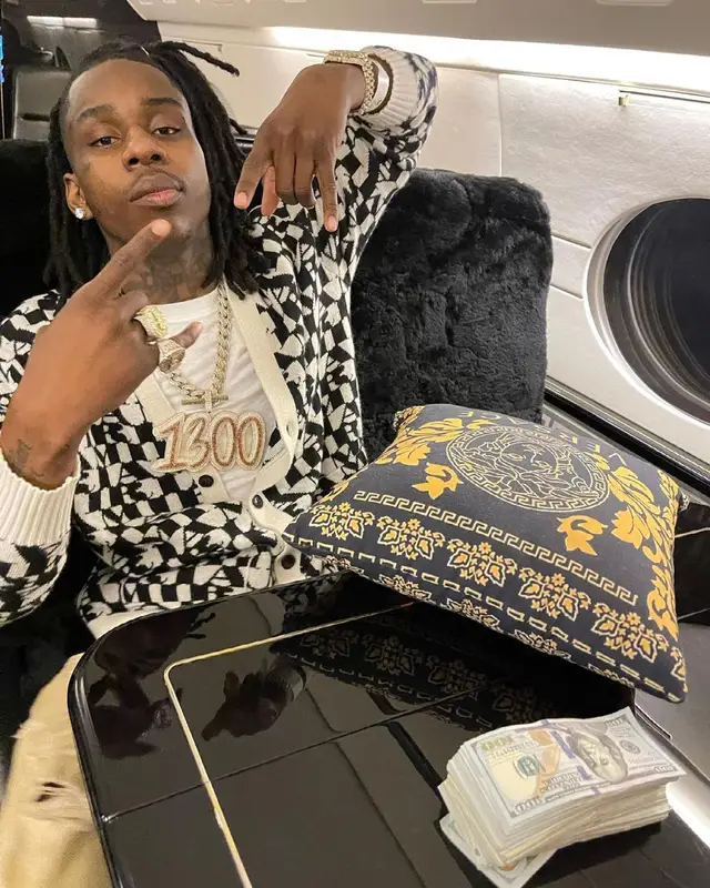 Polo G outfit in Amiri, Dior, and Louis Vuitton, 2021