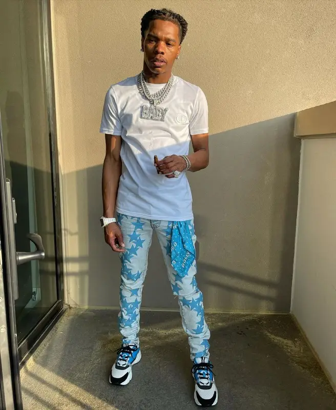 Lil Baby outfit in Dior, Amiri, and Chemist, 2021