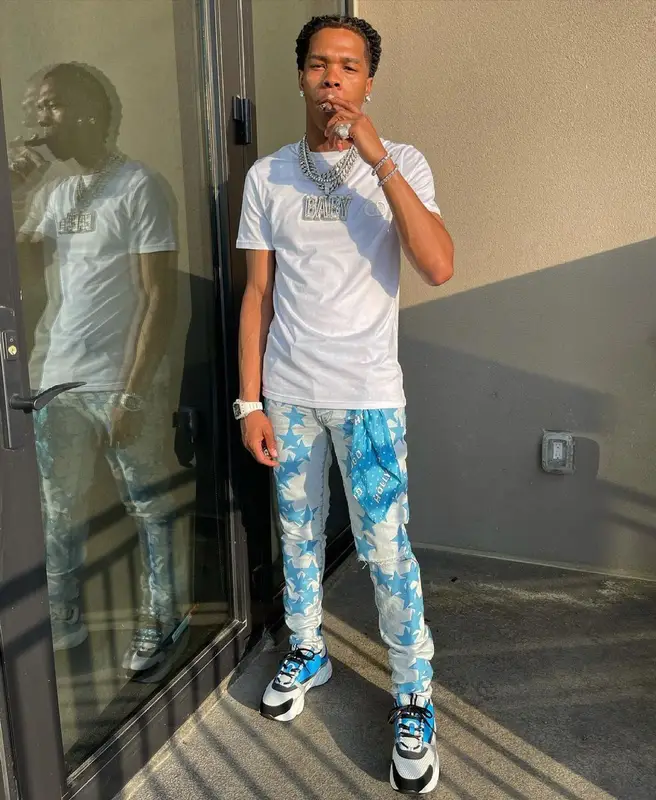 Lil Baby outfit in Dior, Amiri, and Chemist, 2021