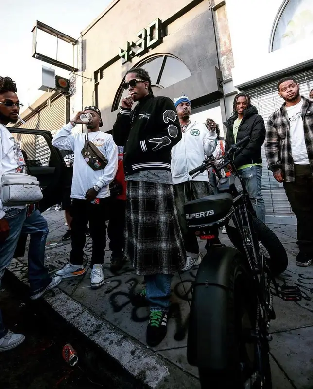 ASAP Rocky outfit in Stussy, Celine, and Comme Des Garcons, 2021