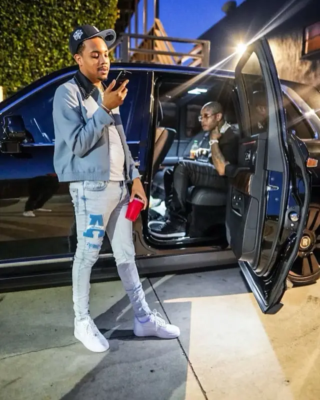 G Herbo outfit in Second/Layer, Amiri, and Nike, 2021