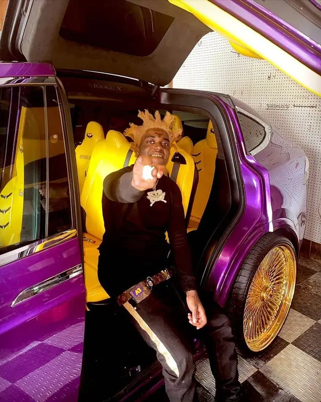 Kodak Black outfit in Gucci, Keiser Clark, and Louis Vuitton, 2021