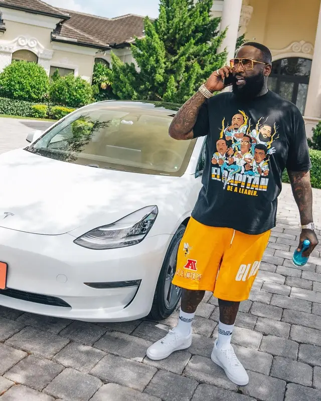 Rick Ross outfit in El Capitan Cartel and Nike, 2021