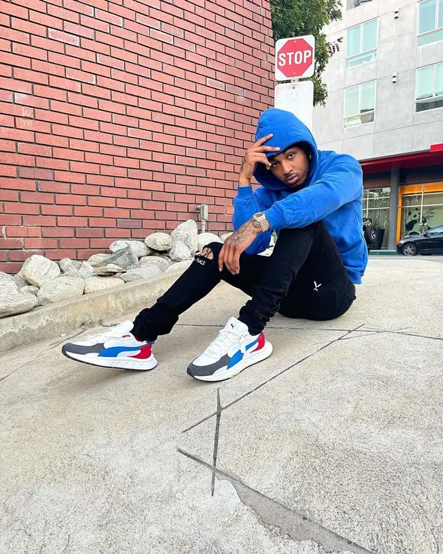 DDG outfit in Balenciaga, Rta, and Puma, 2021