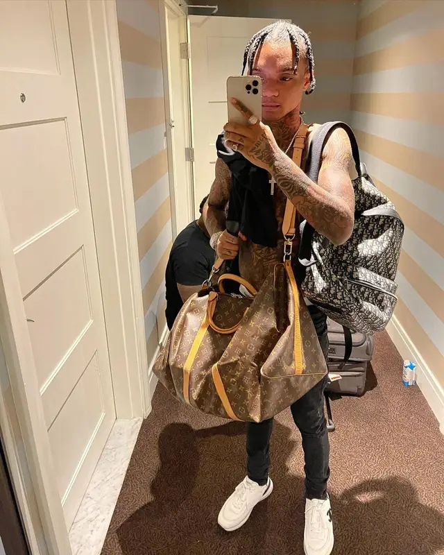 Swae Lee outfit in Chanel, Louis Vuitton, and Dior, 2021