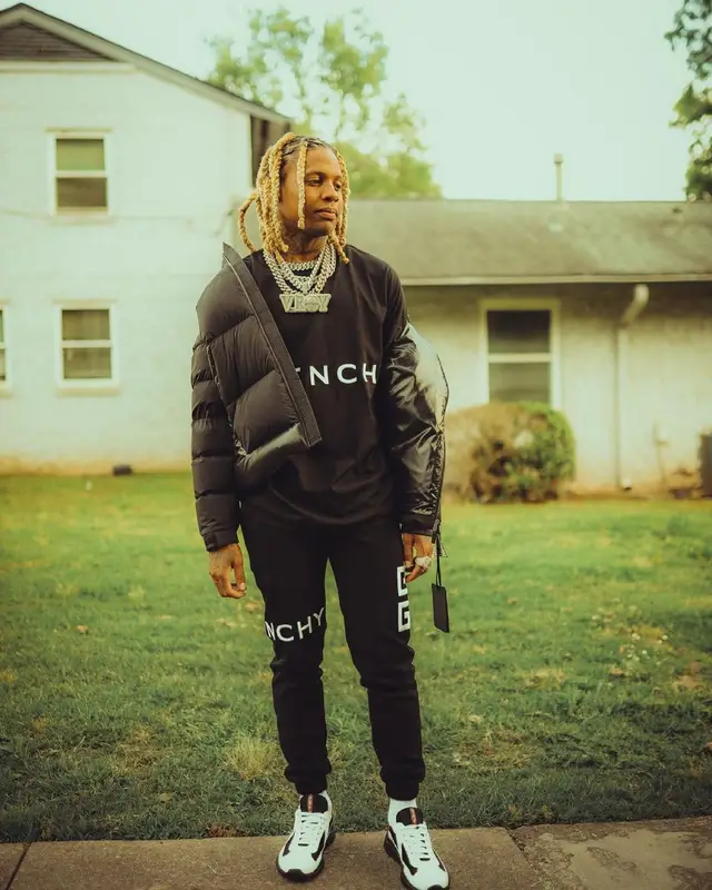 Lil Durk outfit in Givenchy and Prada, 2021