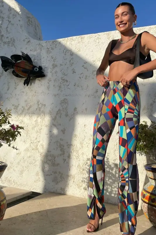 Hailey Bieber outfit in Magda Butrym, The Row, and Femme Shoes, 2021