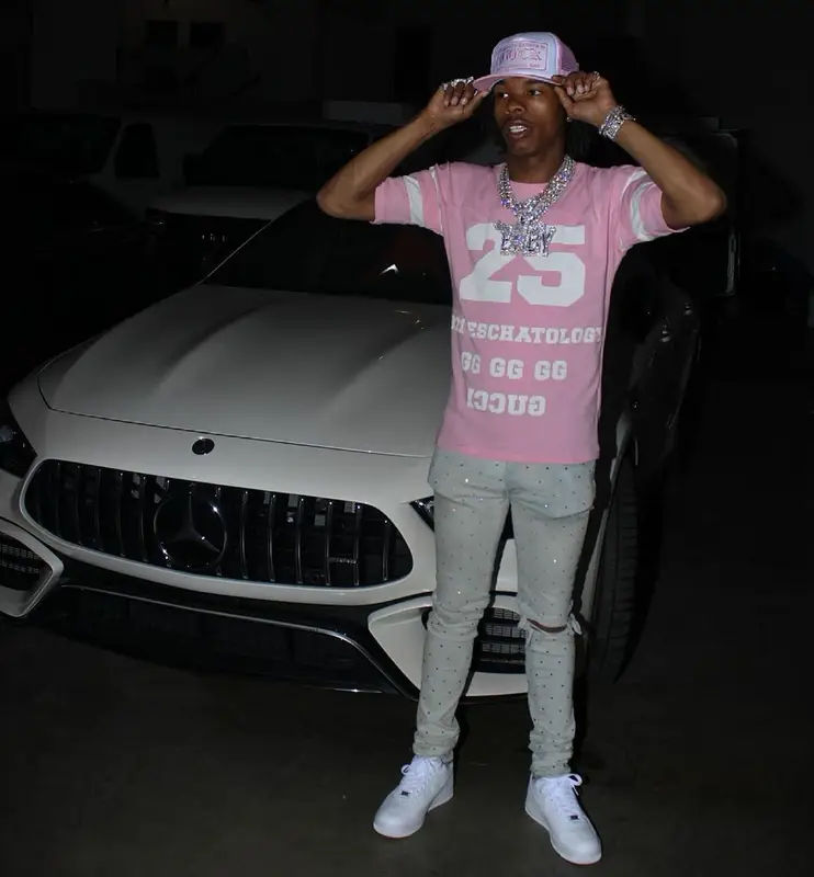 Lil Baby outfit in Gucci, Amiri, and Chrome Hearts, 2021