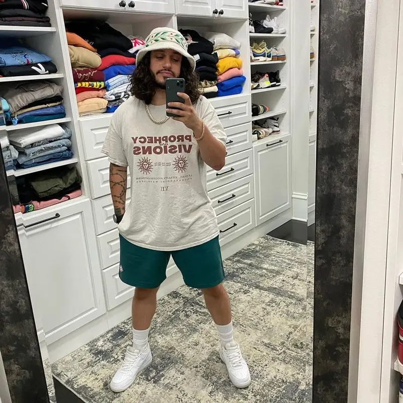 Russ outfit in Nike and Casablanca, 2021