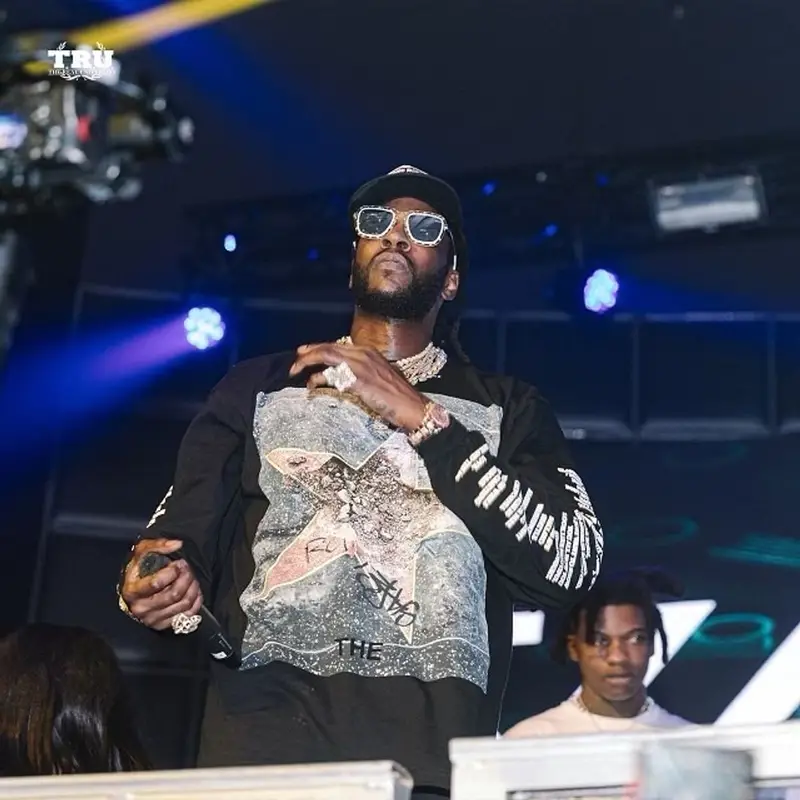 2 Chainz outfit in The Incorporated, Louis Vuitton, and Chrome Hearts, 2021