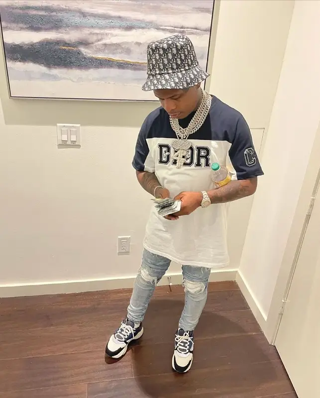 Rylo Rodriguez outfit in Amiri and Dior, 2021