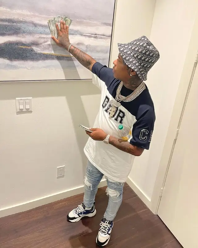 Rylo Rodriguez outfit in Amiri and Dior, 2021