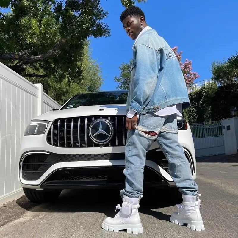 Lil Nas X outfit in Balenciaga and Prada, 2021