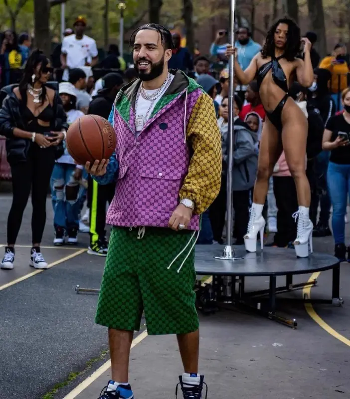 French Montana outfit in Gucci and Nike, 2021