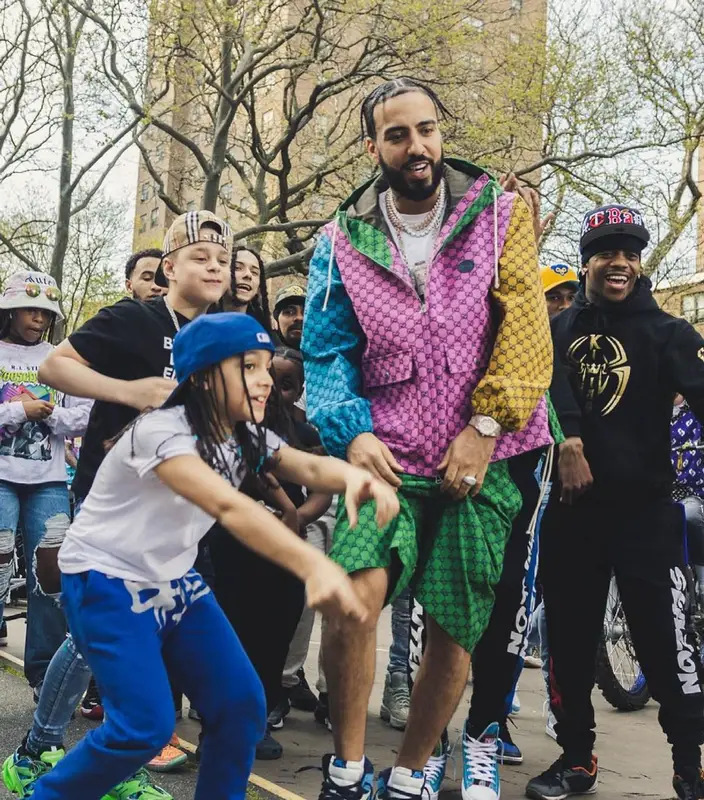 French Montana outfit in Gucci and Nike, 2021