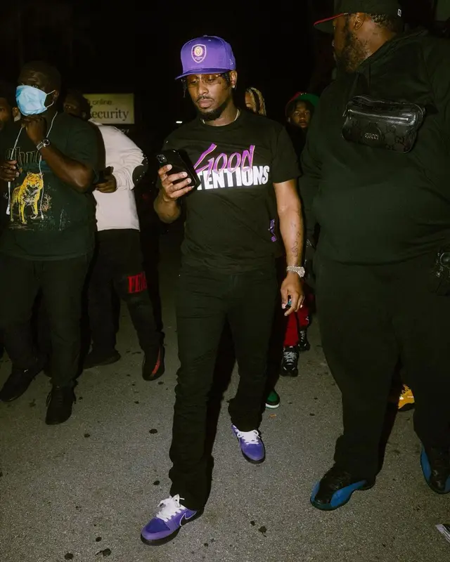 BRS Kash outfit in Vlone, Cartier, and New Era, 2021
