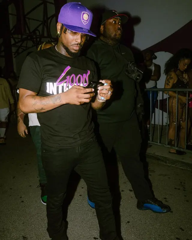 BRS Kash outfit in Vlone, Cartier, and New Era, 2021